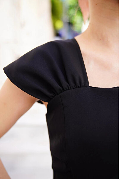 ZENGEZUR MALL Sptrns U-Neck Princess Dress Black S255101 (225803) (Size: S)