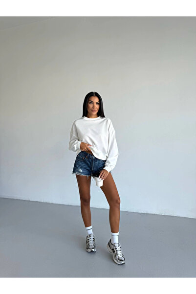 ZENGEZUR MALL Sptrns 2 Thread Crew Neck Sweat White F2339 (233035) (Size: S)