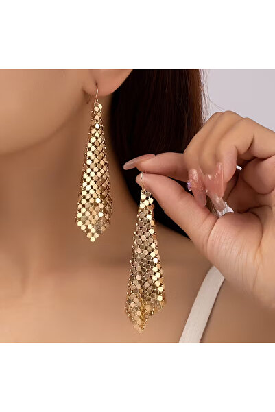SEVAS GOLD أقراط نسائية مرنة من القش باللون الذهبي