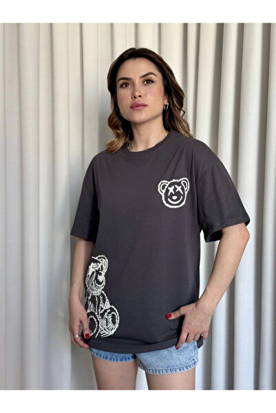 ZENGEZUR MALL Sptrns Printed Teddy Bear T-Shirt Anthracite (225910) (Size: m)