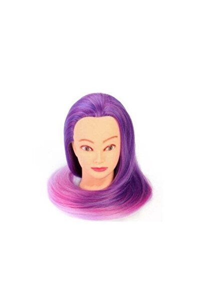 Cosmeticos Hairdresser's practice head, purple hair, 60 cm