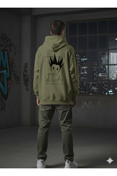 EFFRENATU سترة غون فريكس مطبوع بغطاء رأس