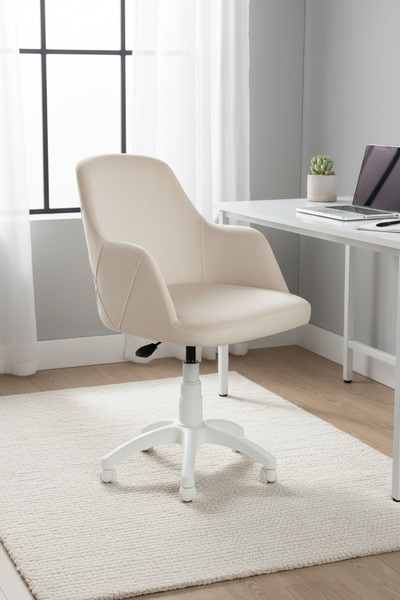 KUZEYSANDALYE Buse Beyaz Ayaklı Çalışma Sandalyesi Yetişkin ve Çocuk Bilgisay...