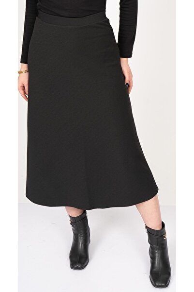 MLS Design Crepe Type Lycra Skirt with Elastic Waist