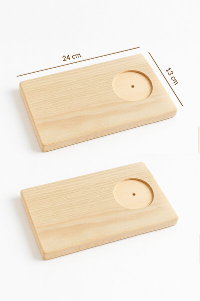 Grootland 2-Piece Wooden Presentation Stand, Coffee Presentation, Snack Plate, Cheese Presentation, Soap Dish, Serving, Coaster