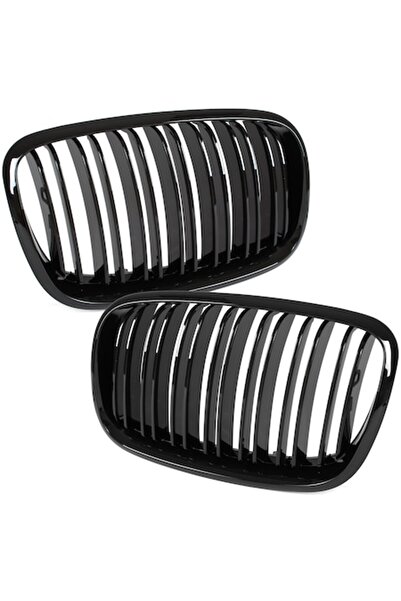 Autowag Set de 2 grile faruri pentru BMW X6 E71 (2007-2014), negru lucios, bară dublă