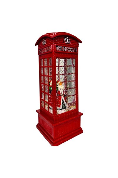 velve Luminous and musical decoration in the shape of a London telephone, with Christmas decoration, 27x10 cm