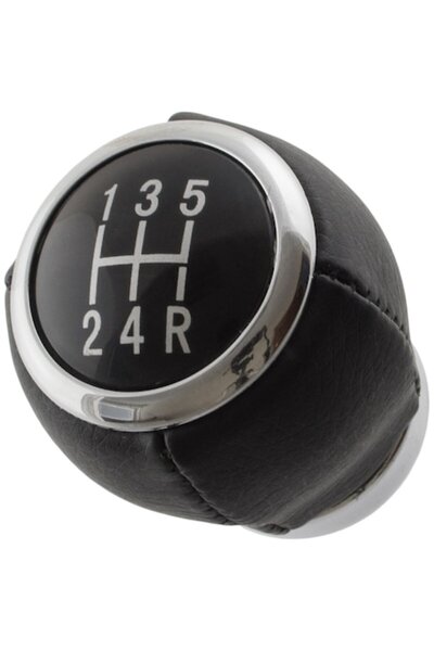 Autowag Manetă schimbător viteze - 5+R piele neagră cu inel cromat (Subaru)