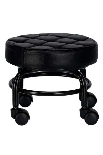 Cosmeticos Scaun mobil de pedichiură, rotund, PREMIUM - Negru