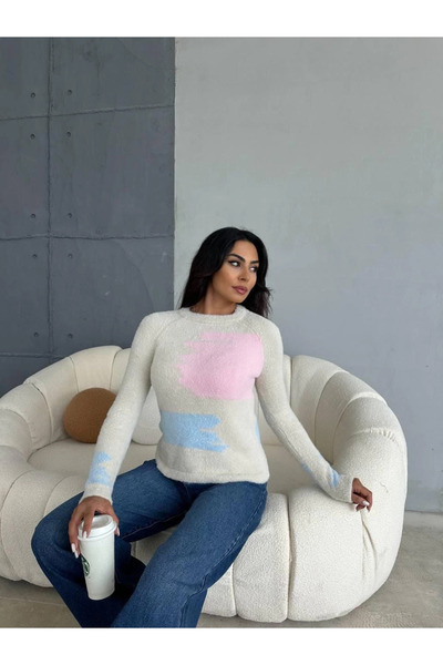 ZENGEZUR MALL Sptrns Mustache Knitwear Sweater White (233002) (Size: Standard)