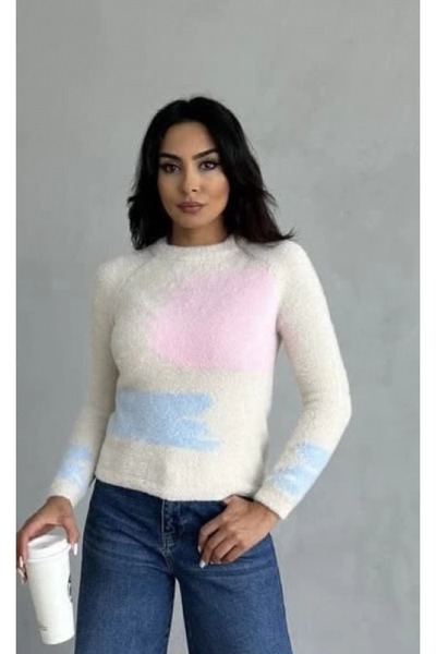 ZENGEZUR MALL Sptrns Mustache Knitwear Sweater White (233002) (Size: Standard)