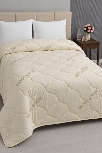 Gön Ev Tekstili لحاف مملوء بالصوف الطبيعي 100% 3 كجم – لحاف صوف شتوي فائق الد...