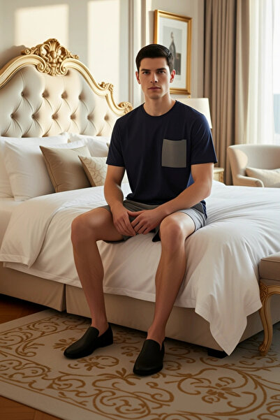 PayBuy Men's Waffle Textured Crew Neck Pajama Set Functional Durable Quality Comfortable Stylish