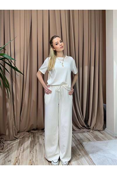 ZENGEZUR MALL Sptrns Modal Bottom Top Set White (231952) (Size: m)