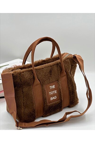 Zealous Women's Column Strap Fur Plush Crossbody Bag