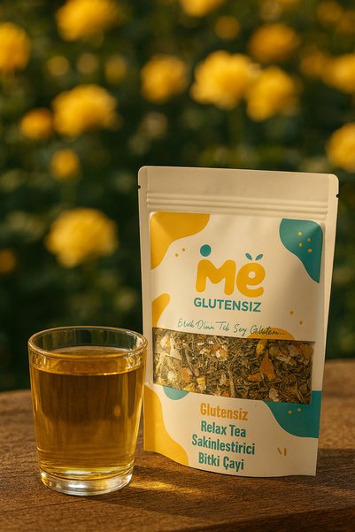 Glutensiz Me 100 Gr Gluten-Free Relax Peaceful Tea – Lemon Balm Lavender Chamomile Yarrow Blend Relaxing Herbal Tea