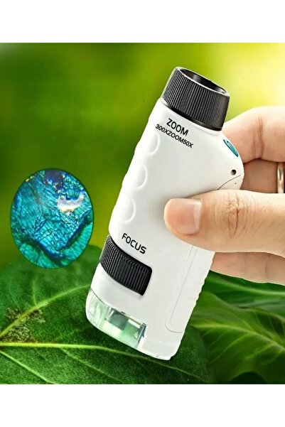 POBO MICRO1 Mini Boy Mikroskop Dürbün Ve Teleskop Zoom Led Işık Eğitici Mikroskop 300XZOOM