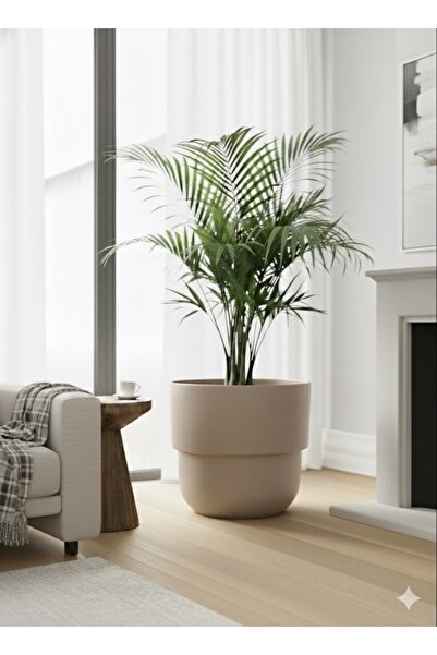 esm vase DEKORATİF DRENAJLI, MOCHA EV BAHÇE OFİS SAKSISI 32X36CM