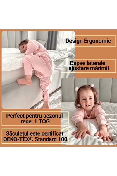 Miriboo Sleeping bag with feet 1–2.5 years and 2.5-4 years, 1 TOG, 100% Cotton, Temperature Indicator