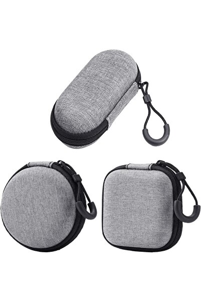 Generic Portable Hard Shell Headphone Case - 3-Pack (Gray)