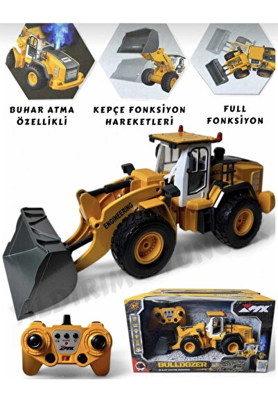 35cm Full Function Bulldozer With Remote Control Rechargeable Sound Light Work Machine Metal Steam Atan