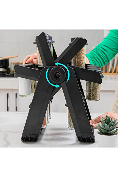 Gonga Spice organizer with rotating stand, 18 containers, Gonga® Black