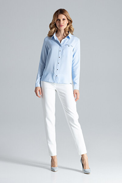 Figl Cămașă de lucru pentru femei - cămașă elegantă albastră pentru femei M581 mărimea S