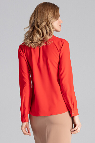 Figl Elegant women's shirt with wide collar, red M621, size L