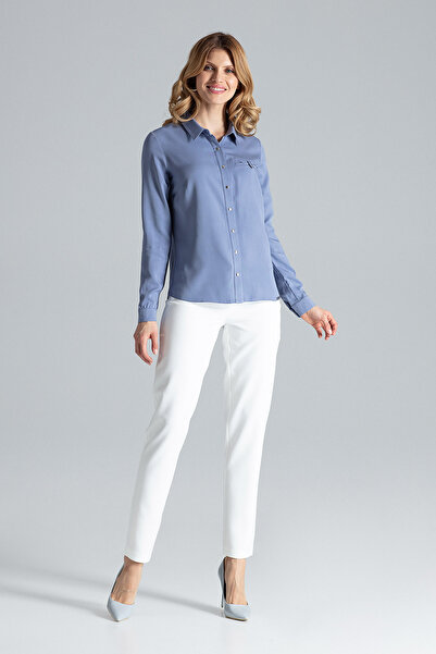 Figl Cămașă de lucru pentru femei - cămașă elegantă albastră pentru femei M581 mărimea XL