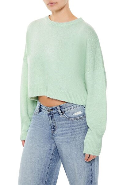 Forever 21 Düşük Omuzlu Crop Kazak