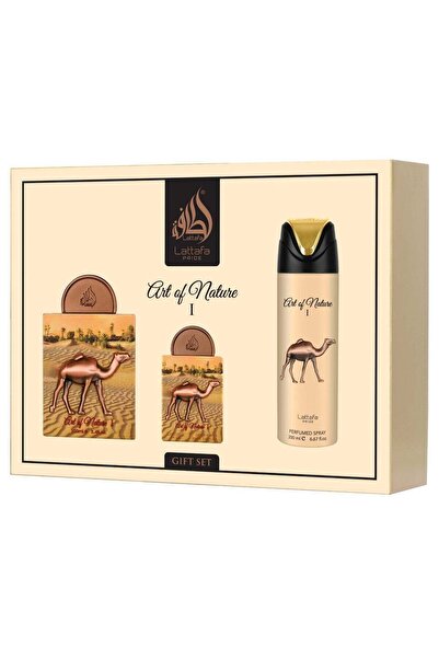 lattafa pride مجموعة هدايا فن الطبيعة ١ - مجموعة من ٣ قطع (عطر ١٠٠ مل + عطر ٢...