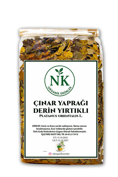 nk organik Çınar Yaprağı Derin Yırtıklı 50gr