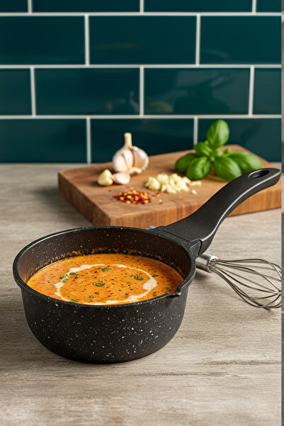 FİTHOME 16 cm Cast Granite Milk Pot Saucepan Casserole 1.3 Liter