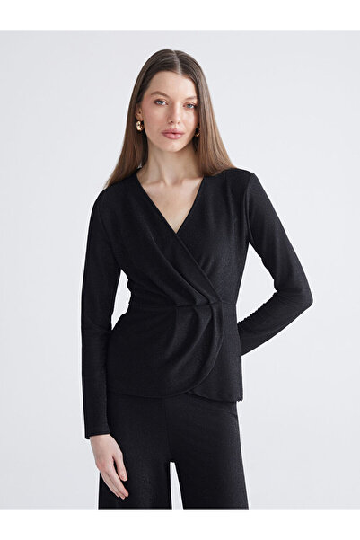 LC Waikiki Rmz Gi̇yi̇m Farkiyla Double-Breasted Roba Collar Shiny Look Gather...