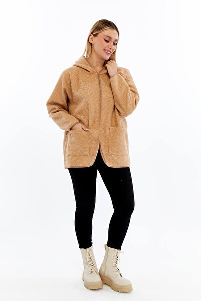 MADE BY ALİSHA EKRU KAPŞONLU BUKLET KIŞLIK/MEVSİMLİK- MONT/KABAN