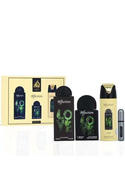 lattafa pride مجموعة هدايا أفشن | طقم من 3 قطع (عطر ١٠٠ مل + عطر ٢٠ مل + مزيل...