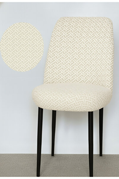 ELHAS Jakarlı kumaş oval sandalye kılıfı. ilmek desen, Lastikli, yıkanabilir,...