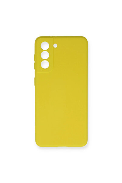 eco port حافظة سامسونج جالاكسي S21 Fe مع بطانة نانو مخملية من السيليكون - اللون الأصفر