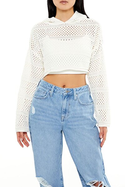 Forever 21 Ağ Desenli Kapüşonlu Kazak