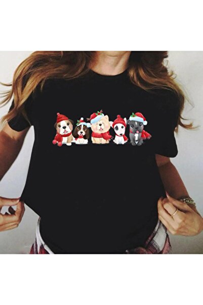 OEM 100% Cotton T-Shirt - Black, Puppies Print