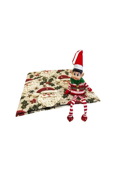 OEM Cotton tablecloth, 120x150 cm, Christmas pattern, with Elf decoration