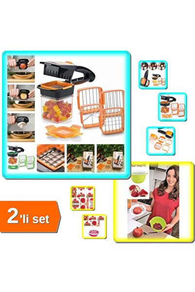 HerEveOyuncak 5 In 1 Pratik Hazneli Sebze Meyve Doğrayıcı + Narmatik Pratik N...