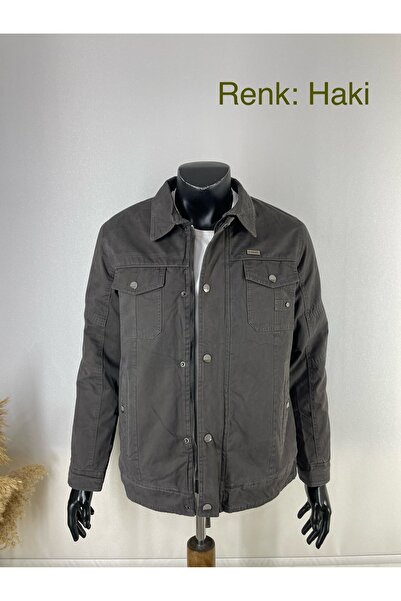 Sadık Collection Dynamo Men's Fur-Lined Waterproof Collar Kanvars Linen Coat 2625