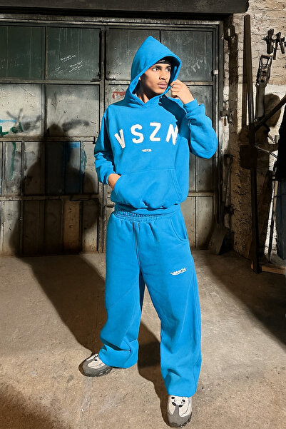 CLASSY.MODA 3 Thread K Hooded Tracksuit Set V S Z N Letter B Printed Kangaroo...