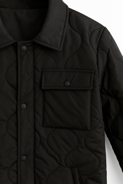 FREZZBİ Men's Quilted Shirt Collar Coat