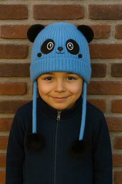 Prahar Boy's Soft Beanie with Panda Figure, Headphones and Sound