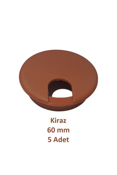Adilon Masa Üstü Kablo Kanalı Deliği Kapağı, Kiraz, Masa Kapağı, 6 cm, (5 Adet)