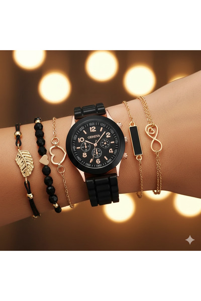 Feronnucci Kadın Deri Kordonlu Analog Kol Saati Bileklik Seti + KUTULU B212