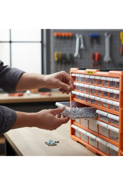 EVİST 50Lİ MEGA ) ( 10BYK+40KÇK ) MONOBLOK DRAWER ÇEKMECE SETİ ( 62X15.7X36CM )