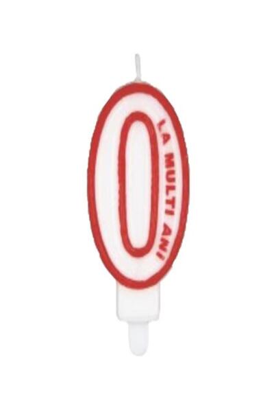 Baloane Sofia Lumânare tort numărul 0, alb-roșu, 7 cm